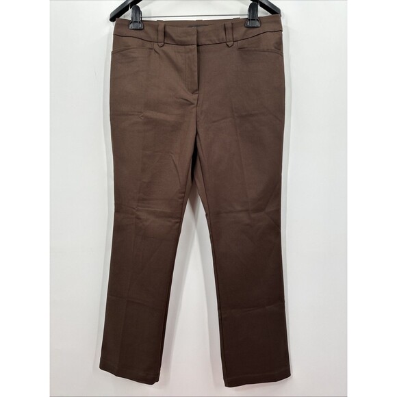 NY&C Dress Pants 14 Women's Chocolate Brown Boot Cut Work Career Office NWT - Picture 1 of 10